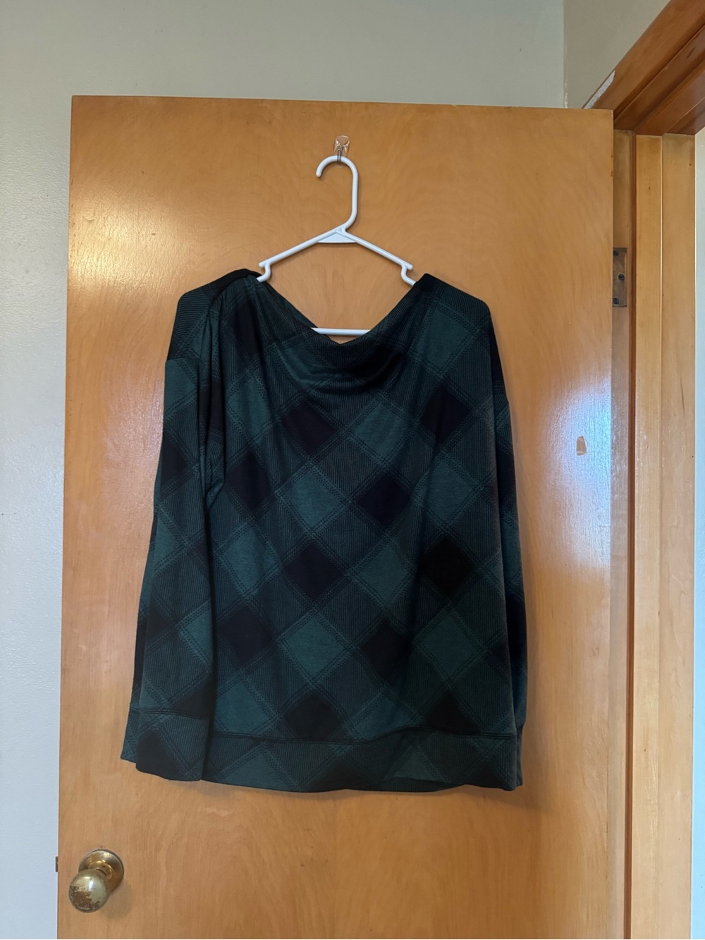 Maurices Dark Green and Black Plaid Pullover